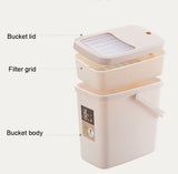 Office Plastic Tea Residue Bucket Tea Waste Bucket Push Lid Portable Trash Can, 7L, 10L