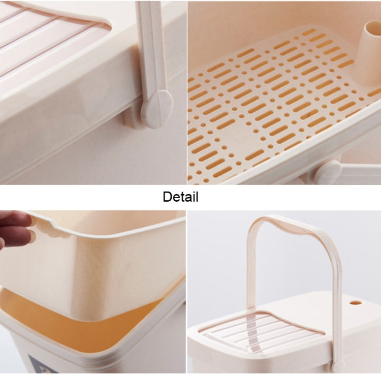 Office Plastic Tea Residue Bucket Tea Waste Bucket Push Lid Portable Trash Can, 7L, 10L