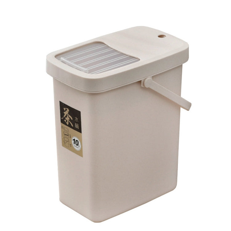 Office Plastic Tea Residue Bucket Tea Waste Bucket Push Lid Portable Trash Can, 7L, 10L