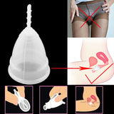 3PCS Reusable Soft Cup Medical Grade Silicone Menstrual Cup, Small, Large
