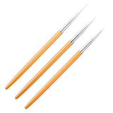 3 PCS Gold Nail Art Lines Painting Pen Brush Professional UV Gel Polish Tips 3D Design Manicure Drawing Tool Kit