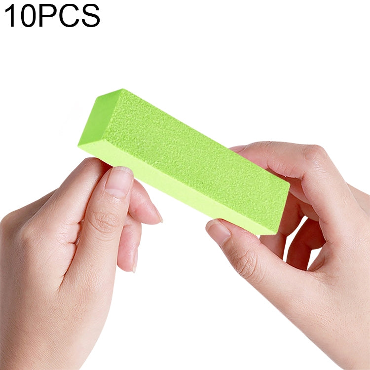10 PCS White Tofu Block Nail Polish Four Squares High Elastic Cotton Manicure Sand Block Green