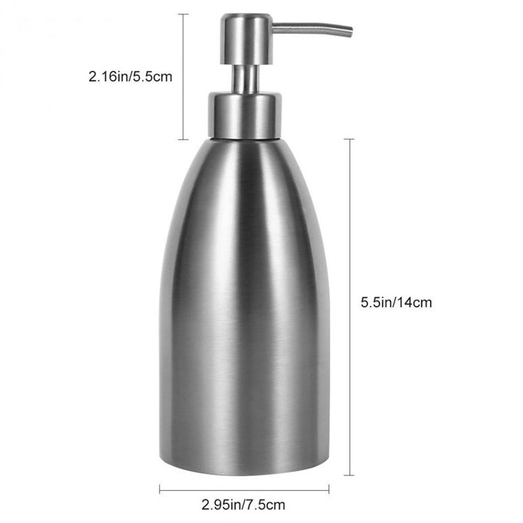 500ml Stainless Steel Soap Dispenser Kitchen Bathroom Shampoo Box Detergent Bottle, 500ml Soap Dispenser