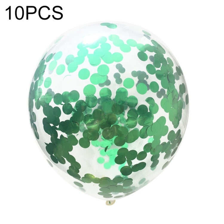 10 PCS 12 Inch Confetti Balloons Wedding Decoration Happy Birthday Party Latex Balloon Green