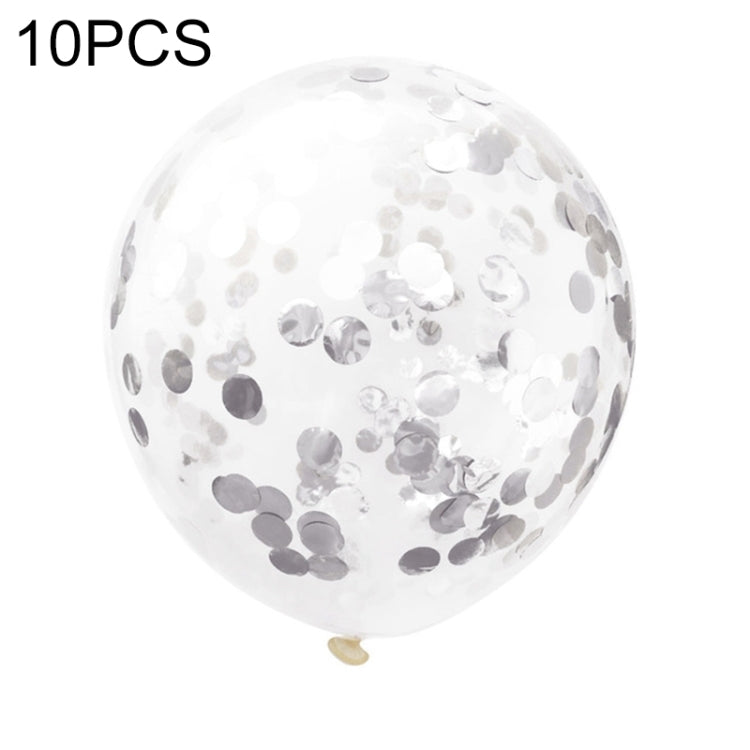 10 PCS 12 Inch Confetti Balloons Wedding Decoration Happy Birthday Party Latex Balloon Silver