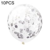 10 PCS 12 Inch Confetti Balloons Wedding Decoration Happy Birthday Party Latex Balloon Silver