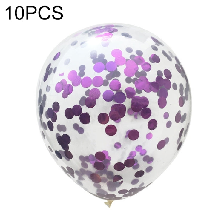 10 PCS 12 Inch Confetti Balloons Wedding Decoration Happy Birthday Party Latex Balloon Purple