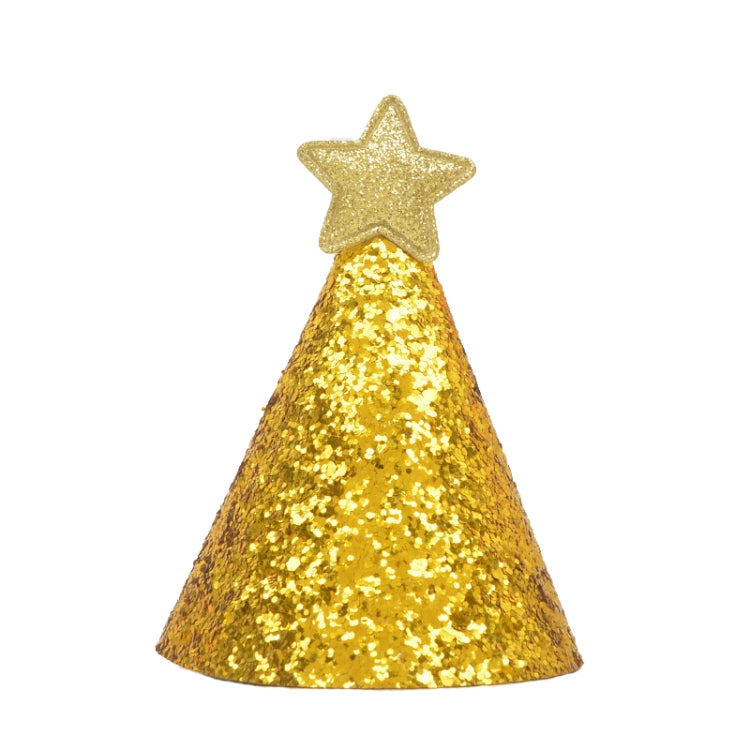 10 PCS Golden Birthday Hat Children Age Dress up Star Hat Glitter Cake Cap Gold Star