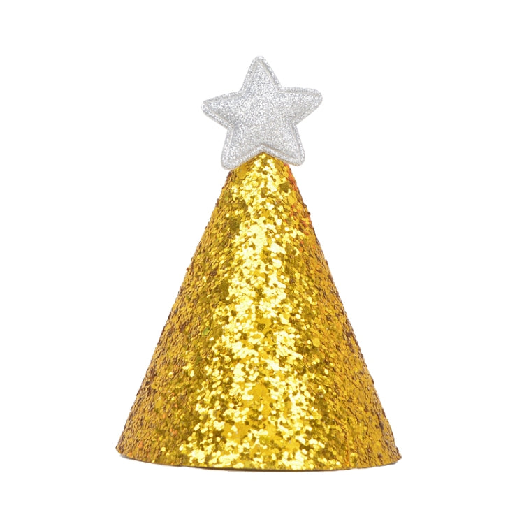10 PCS Golden Birthday Hat Children Age Dress up Star Hat Glitter Cake Cap Silver Star