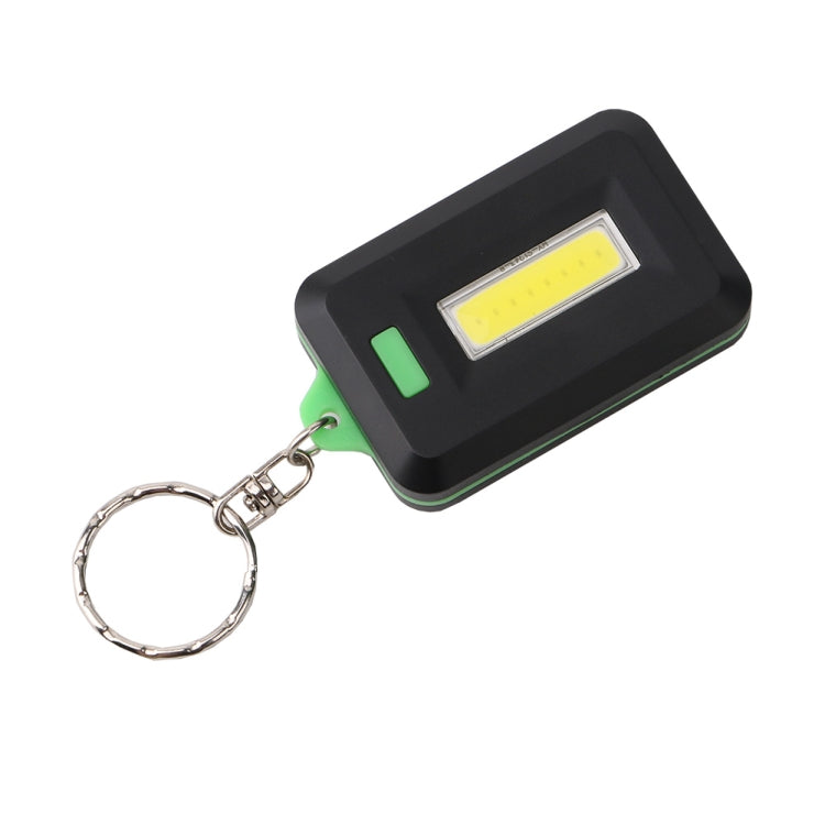 2 PCS 3W Mini COB LED Flashlight Keychain Emergency Camping Backpack Light with 3 Modes, Red, Green