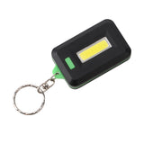 2 PCS 3W Mini COB LED Flashlight Keychain Emergency Camping Backpack Light with 3 Modes, Red, Green