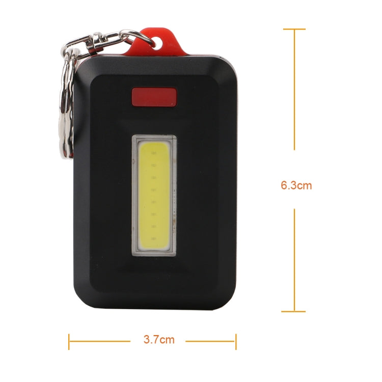 2 PCS 3W Mini COB LED Flashlight Keychain Emergency Camping Backpack Light with 3 Modes, Red, Green