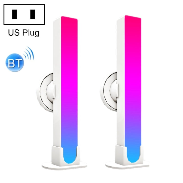 2pcs/box RGB Desktop Background Music Rhythm Pickup Ambient Light, Bluetooth, WiFi Bluetooth US Plug