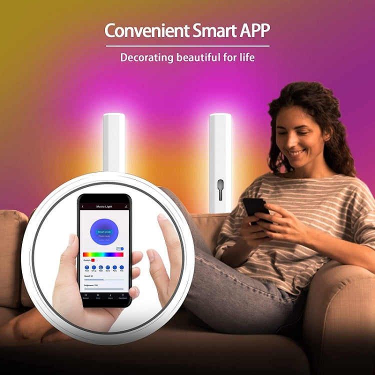 2pcs/box RGB Desktop Background Music Rhythm Pickup Ambient Light, Bluetooth, WiFi