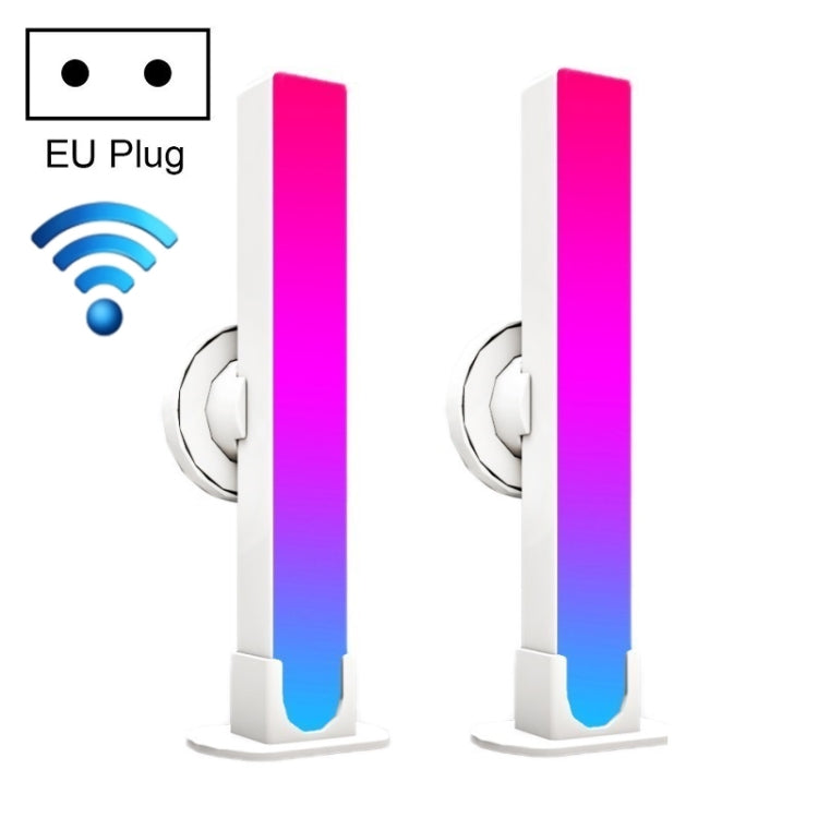 2pcs/box RGB Desktop Background Music Rhythm Pickup Ambient Light, Bluetooth, WiFi WiFi EU Plug
