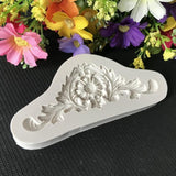 2 PCS Vintage Embossed Fondant Silicone Mold Court Lace Flower Vine DOY Baking Cake Tool, Lace Flower Vine(Pink), Lace Flower Vine(Gray) Lace Flower Vine(Gray) Gray