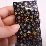 3 PCS Christmas Snowflake Holographic Nail Foils Christmas Winter Nail Art Transfer Foil Sticker