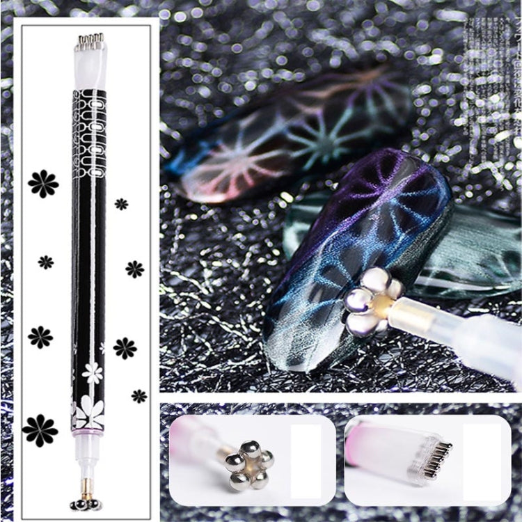 3 PCS Cat Eye Gel Magnet Pen Double Head Magnetic Pen Plum Branding Flower Magnetic Pen Nail Cat Eye Magnet New Tool