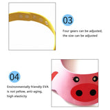 2 PCS Baby Kids Cap Shower Cap Baby Bath Cap Shower Hat Bath Visor Kids Bath Wash Hair Shield Hat, Pink Pig, Yellow Dog, Green Frog