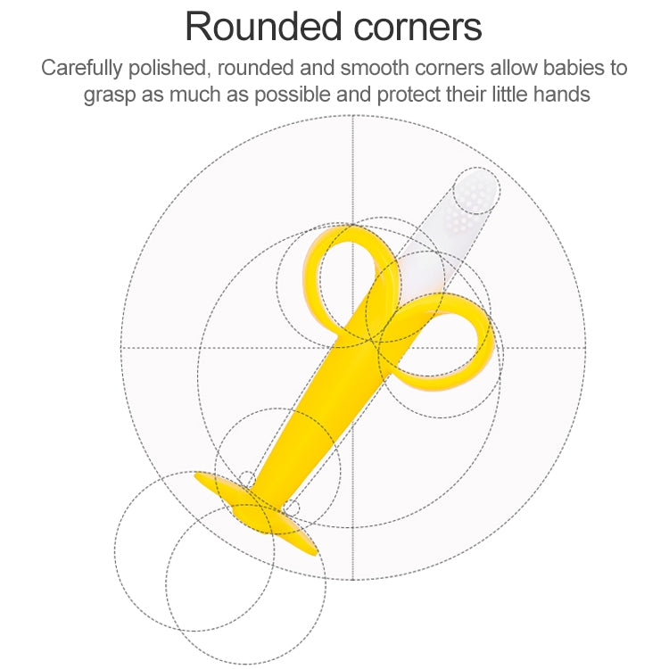 3 PCS Baby Silicone Training Toothbrush Banana Shape Safe Toddle Teether Chew Toys Teething Ring Gift for Infant Baby Chewing, Pink-B, Yellow-B