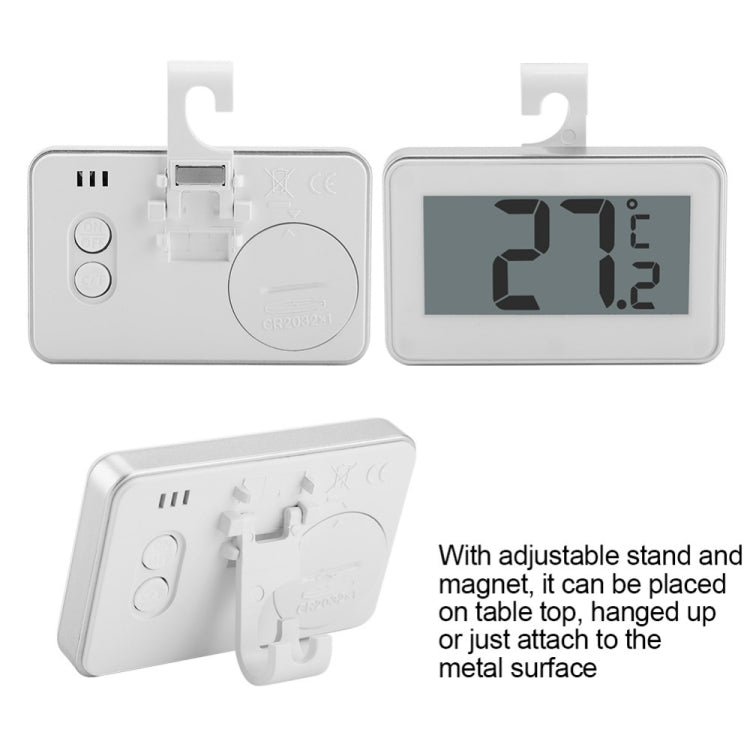 Large LCD Refrigerator Thermometer with Adjustable Stand Magnet Digital Thermometer, Thermometer White