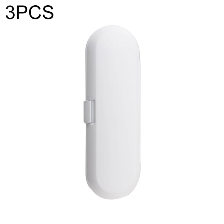 3 PCS Universal Sonic Electric Toothbrush Travel Portable Storage Box, White White