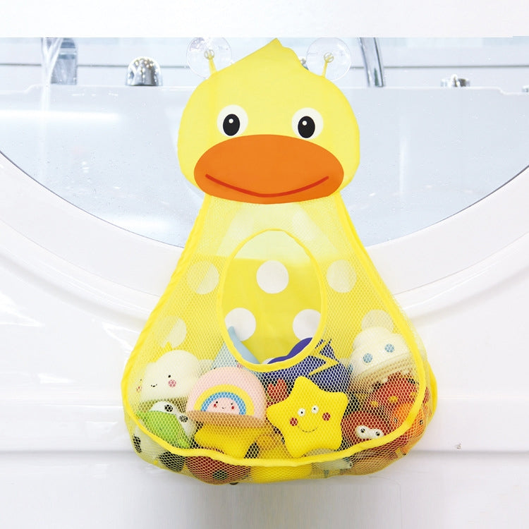 Baby Shower Bath Toys Storage Mesh Bag with Strong Suction Cups, Yellow, Green