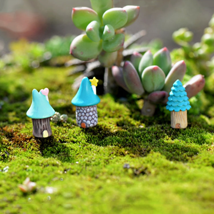 2 PCS Cartoon Tree House Moss Micro-landscape Fleshy Ornaments Jewelry, Random Style Delivery, Cartoon Tree House Ornaments