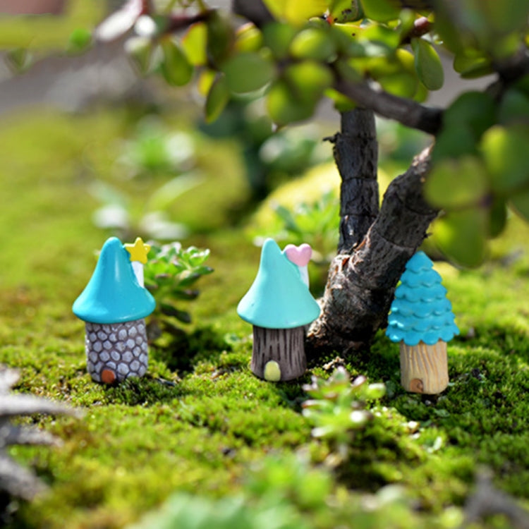 2 PCS Cartoon Tree House Moss Micro-landscape Fleshy Ornaments Jewelry, Random Style Delivery, Cartoon Tree House Ornaments