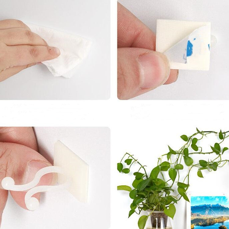 10 PCS Lulu Climbing Wall Fixer Vine Climbing Wall Sticking Hook, 10pcs Small (White), 10pcs Medium (White), 10pcs Large (White)