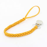 3 PCS Baby Pacifier Chain Leather Woven Anti-off Chain Yellow