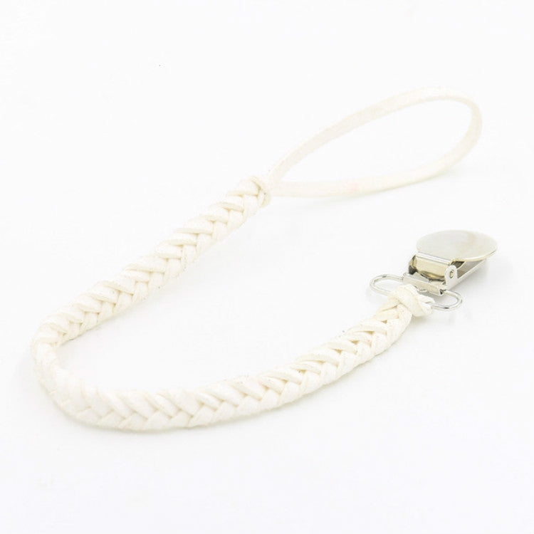 3 PCS Baby Pacifier Chain Leather Woven Anti-off Chain White