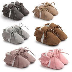 Baby Moccasins Shoes Fringe Soft Soled Non-slip Footwear Crib Shoes PU Suede Leather First Walker Shoes, 11cm, 12cm, 13cm - Zen Craft