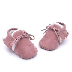 Baby Moccasins Shoes Fringe Soft Soled Non-slip Footwear Crib Shoes PU Suede Leather First Walker Shoes, 11cm, 12cm, 13cm - Zen Craft