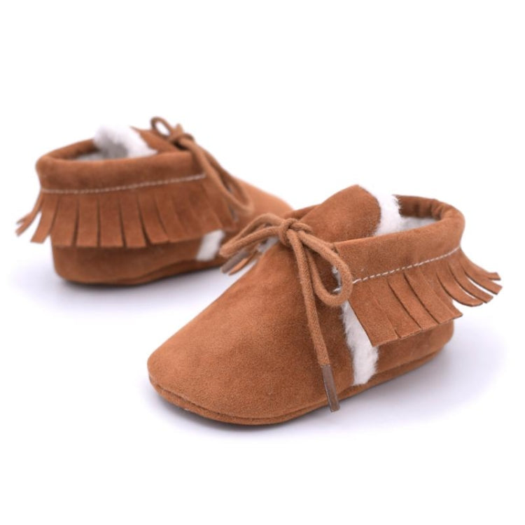 Baby Moccasins Shoes Fringe Soft Soled Non-slip Footwear Crib Shoes PU Suede Leather First Walker Shoes, 11cm, 12cm, 13cm - Zen Craft