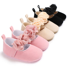 Lovely Flower Baby Girl Newborn Crib Shoes Soft Prewalker Anti-slip Baby Shoes, 11cm, 12cm, 13cm - Zen Craft