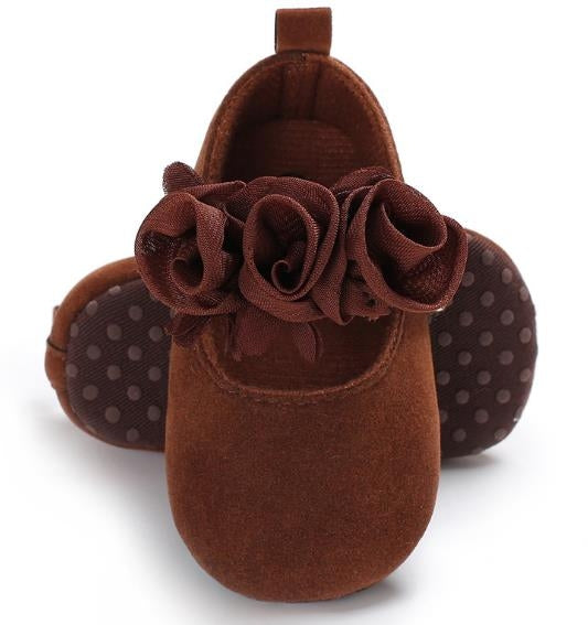 Lovely Flower Baby Girl Newborn Crib Shoes Soft Prewalker Anti-slip Baby Shoes, 11cm, 12cm, 13cm - Zen Craft