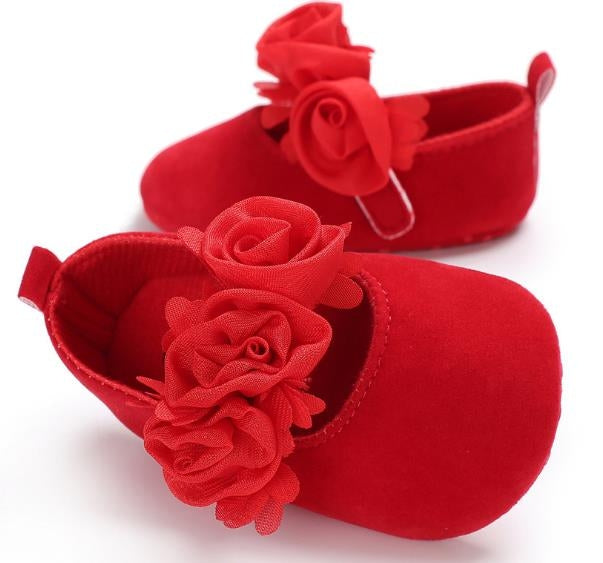 Lovely Flower Baby Girl Newborn Crib Shoes Soft Prewalker Anti-slip Baby Shoes, 11cm, 12cm