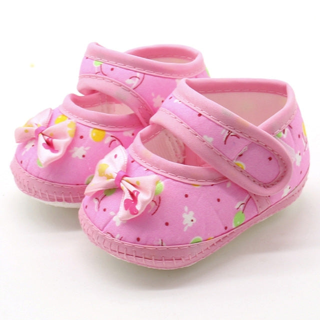 Baby Infant Shoes Girls Dot Lace Soft Sole Prewalker Warm Casual Flats Shoes, 13 size - Zen Craft