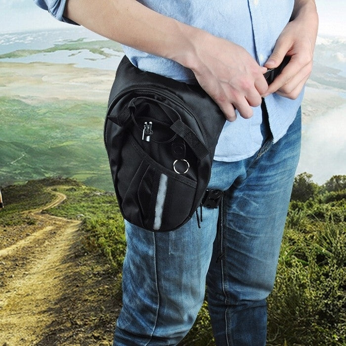 Black Motocross leg bag Motorcycle riding bag Knight waist bag outdoor multi-function bag, multi-function bag