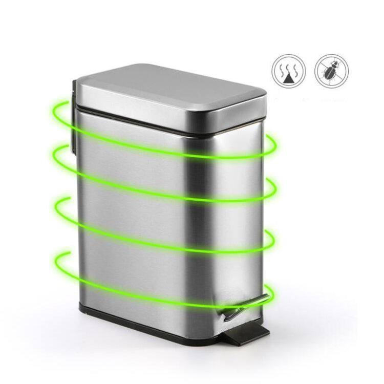 Household Stainless Steel Foot Pedal Small Rectangular Trash Can