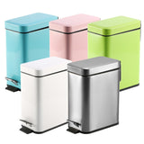 Household Stainless Steel Foot Pedal Small Rectangular Trash Can