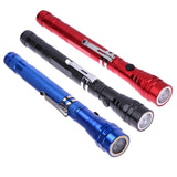 2 PCS 1W Flexible Magnet Camping Fishing Telescopic 360 Degrees Head Flashlight Outdoor Torch Magnetic Pick Up Tool Lamp, Red, Silver, Black, Blue