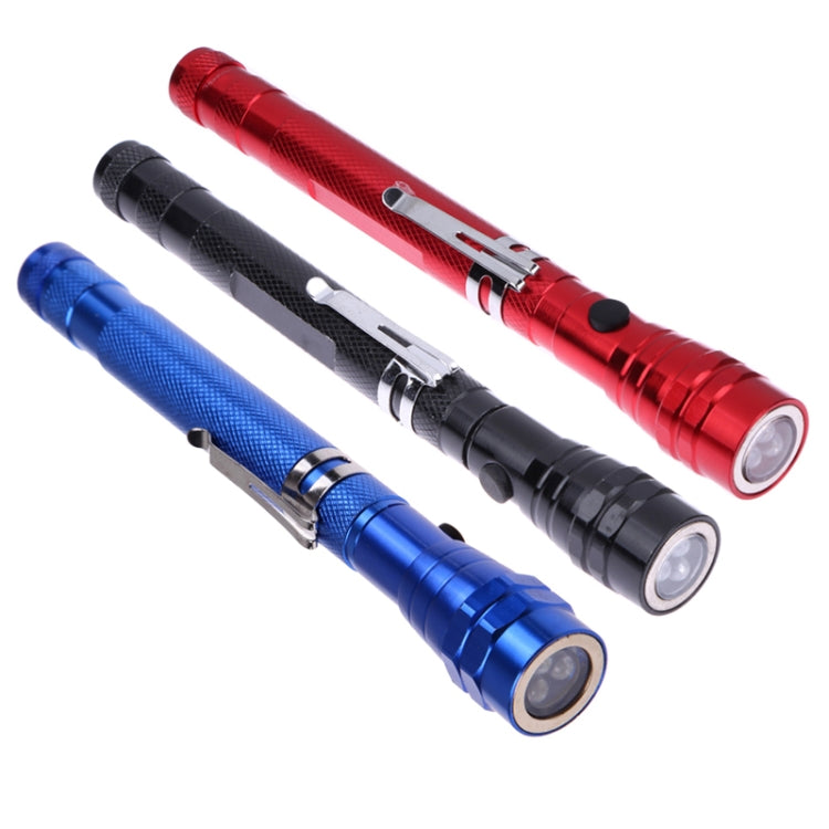 2 PCS 1W Flexible Magnet Camping Fishing Telescopic 360 Degrees Head Flashlight Outdoor Torch Magnetic Pick Up Tool Lamp, Red, Silver, Black, Blue