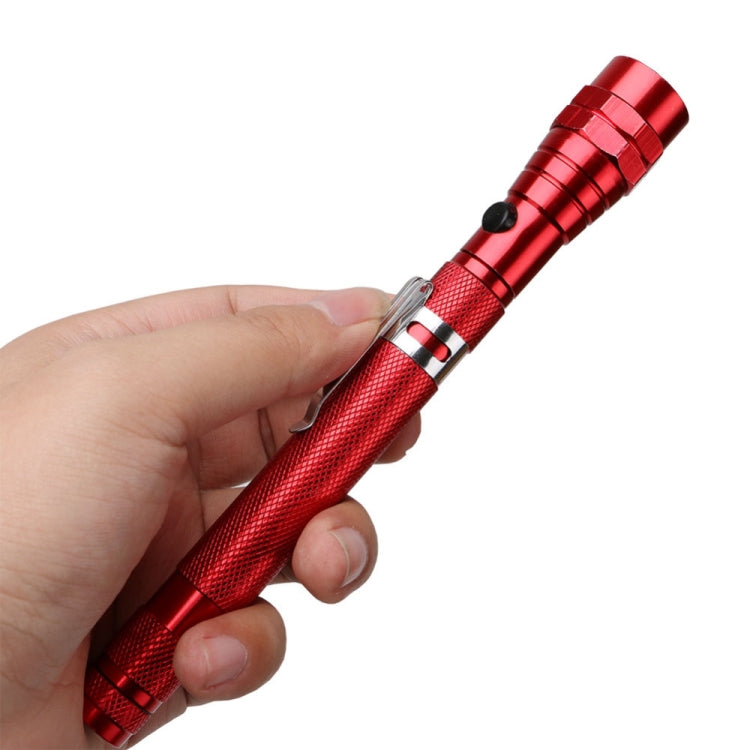2 PCS 1W Flexible Magnet Camping Fishing Telescopic 360 Degrees Head Flashlight Outdoor Torch Magnetic Pick Up Tool Lamp, Red, Silver, Black, Blue