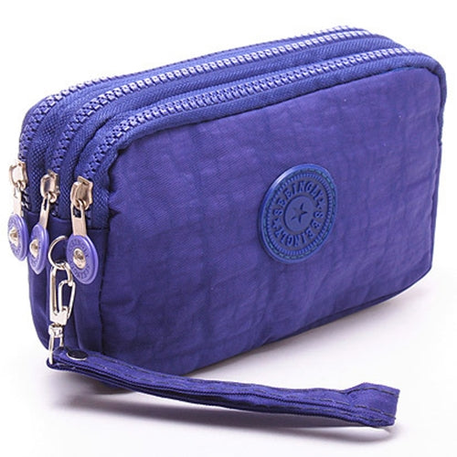 Three-Layer Zipper Short for Ladies Change Mobile Bag