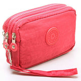 Three-Layer Zipper Short for Ladies Change Mobile Bag