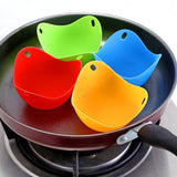 Silicone Egg Cooker Egg Bracket Kitchen Tools Pancake Cookware Bakeware Steam Eggs Plate Tray, Green, Red, 4 pieces of steamed egg