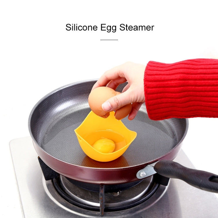 Silicone Egg Cooker Egg Bracket Kitchen Tools Pancake Cookware Bakeware Steam Eggs Plate Tray, Green, Red, 4 pieces of steamed egg