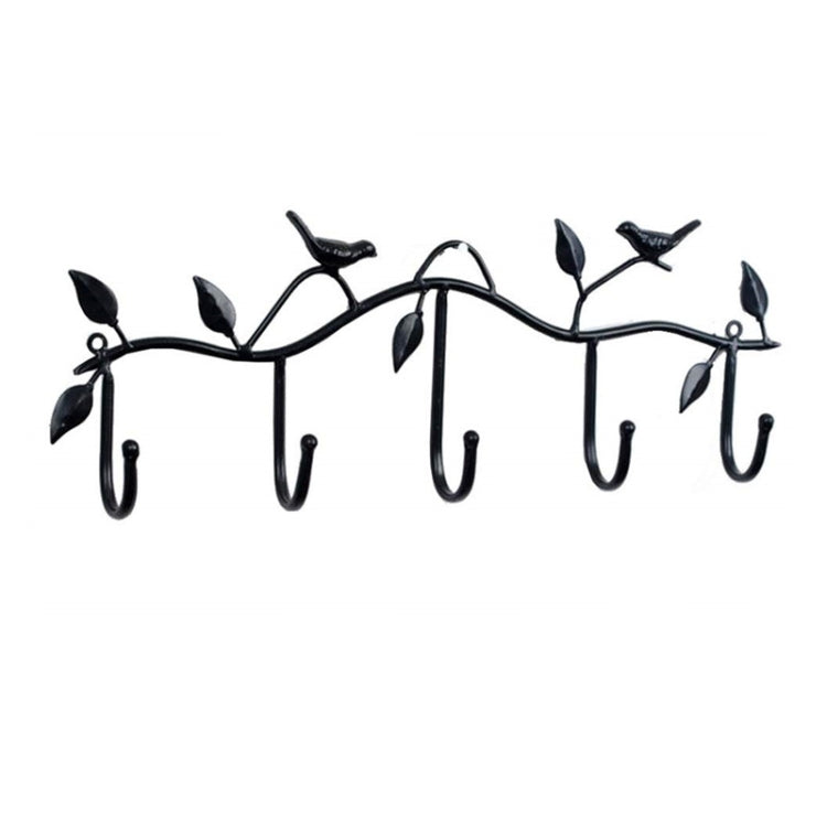 Wrought Iron Birds Pattern Decorated Simple Clothes Hooks